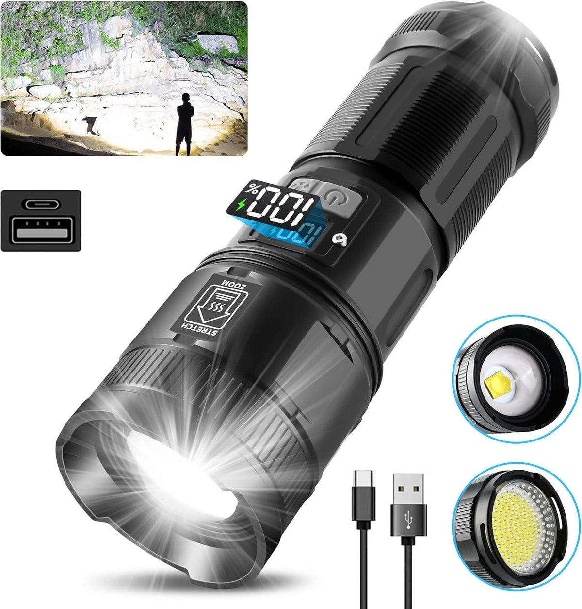 🔦 Lampe Torche LED P50 – Puissance et Fiabilité à Portée de Main !