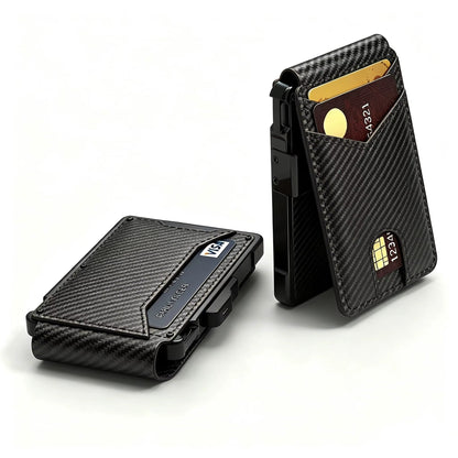 VaultPop™ — Portefeuille Pop‑Up RFID en cuir veritable