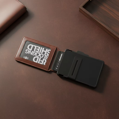 VaultPop™ — Portefeuille Pop‑Up RFID en cuir veritable