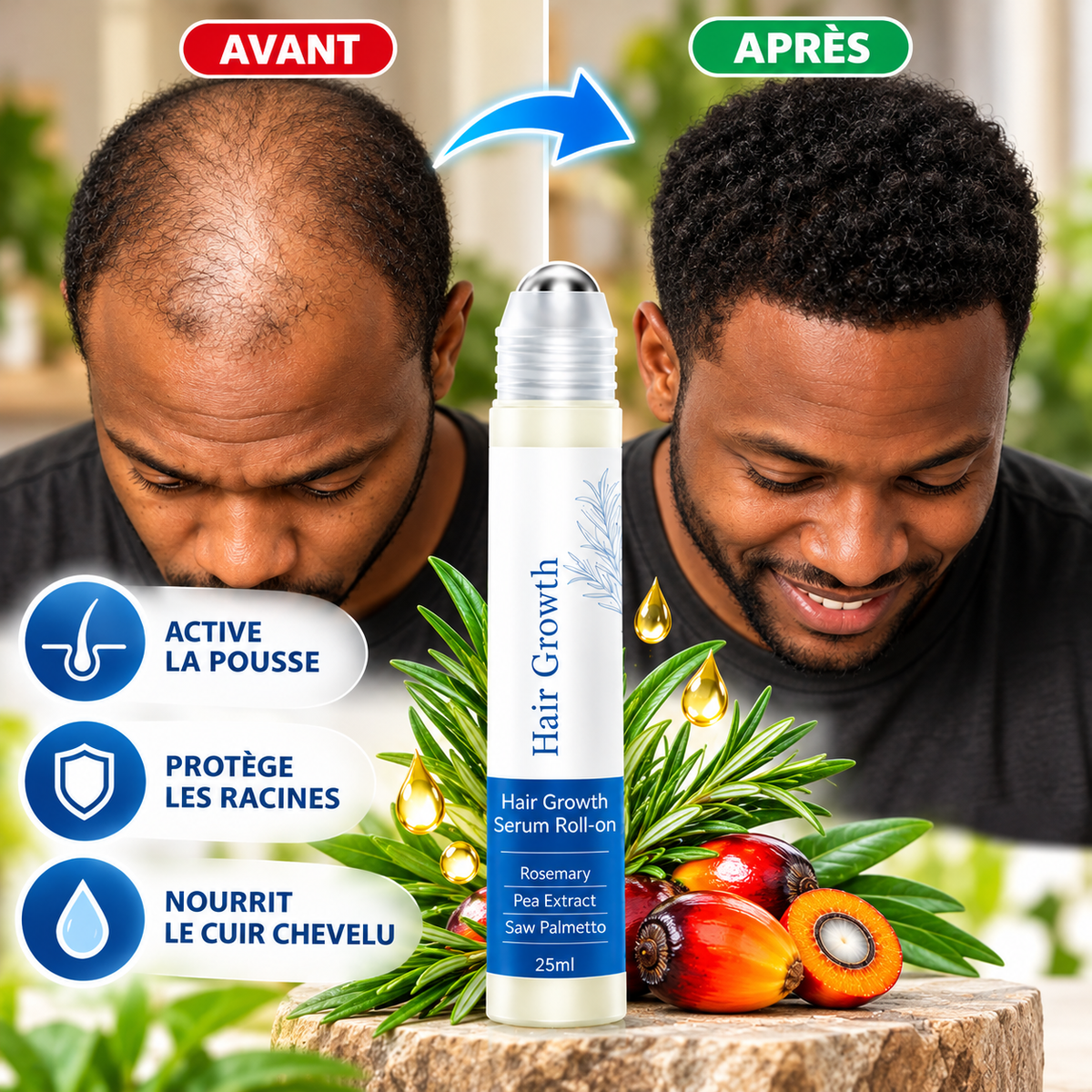 Serum Roll-On,  pour la croissance des cheveux