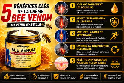 🐝 BEE Venom™ – La Crème au Venin d’Abeille qui Soulage les Douleurs Musculaires et Articulaires